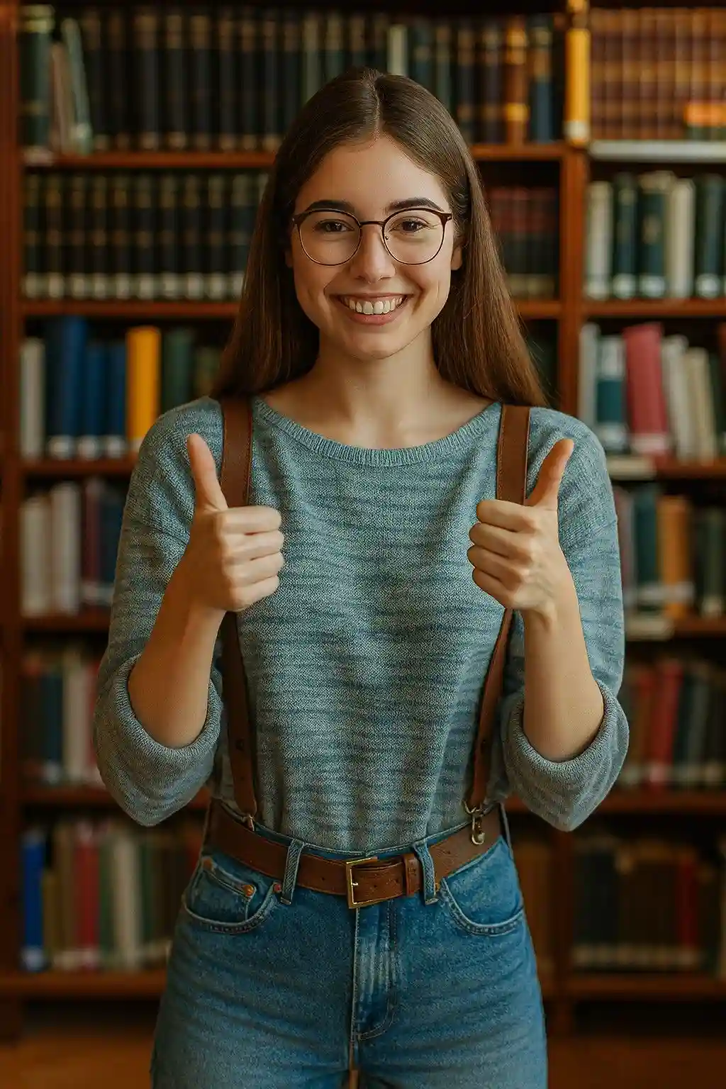 Students high-fiving in front of university